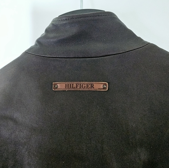 Tommy Hilfiger Vintage 100% Genuine Brown Leather Men's Moto Jacket Size XXL - Picture 6 of 12